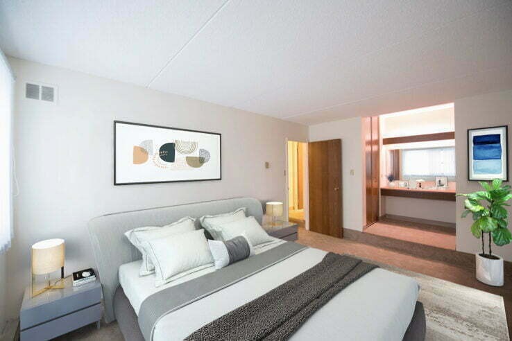 bedroom in a 1 bedroom unit at Armadale Hollows in Winnipeg, Manitoba