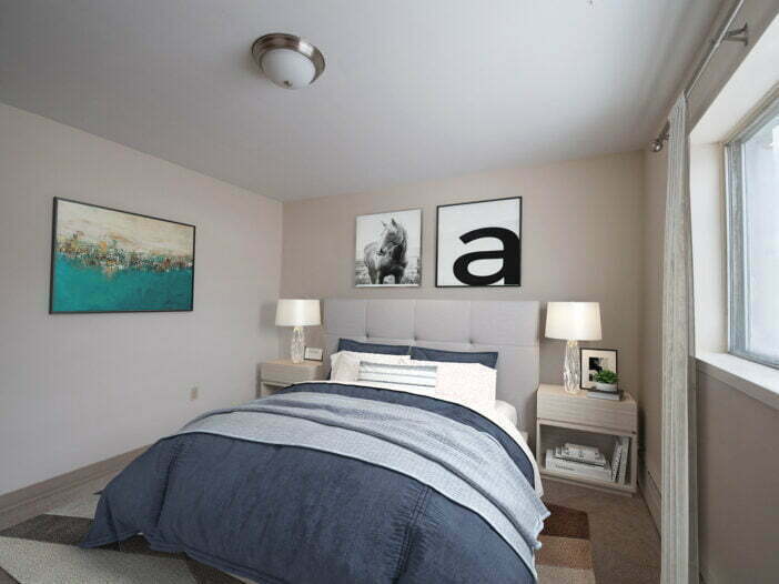 bedroom in a 2 bedroom unit at Bel Manor in Winnipeg, Manitoba