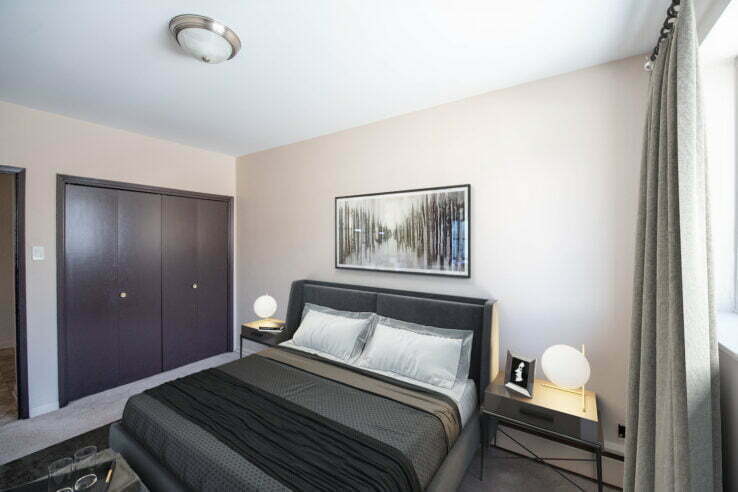 bedroom in a 2 bedroom unit at Forks Manor in Winnipeg, Manitoba