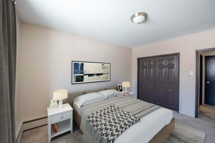 bedroom in a 2 bedroom unit at Forks Manor in Winnipeg, Manitoba
