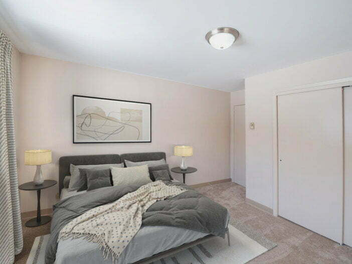 bedroom in a 2 bedroom unit at Kildare Gardens in Winnipeg, Manitoba