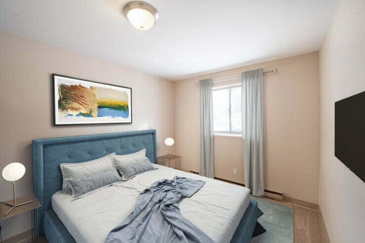 bedroom in a 2 bedroom unit at Kildare Gardens in Winnipeg, Manitoba
