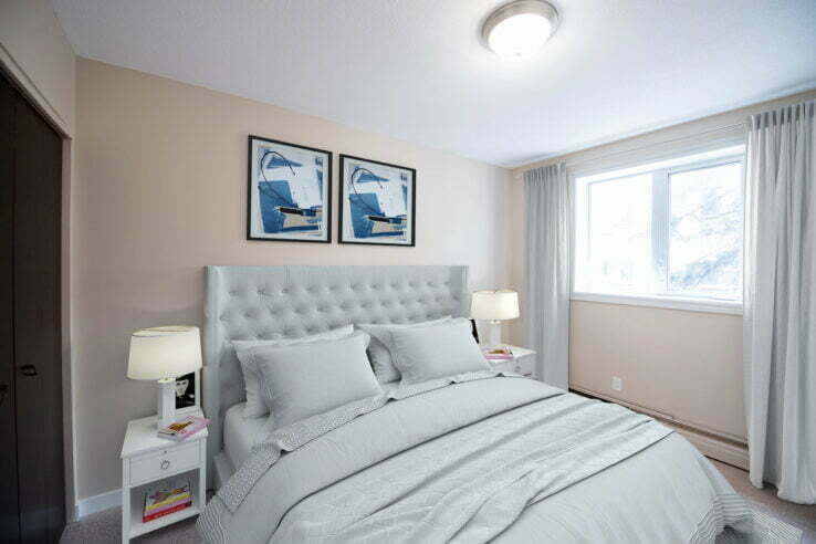 bedroom in a 1 bedroom unit at Lyon House in Winnipeg, Manitoba