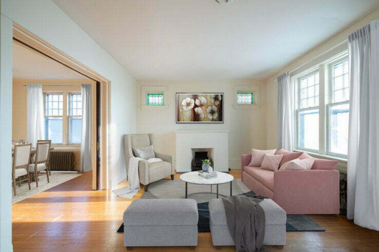 living area in a 3 bedroom unit at Panama Court in Winnipeg, Manitoba