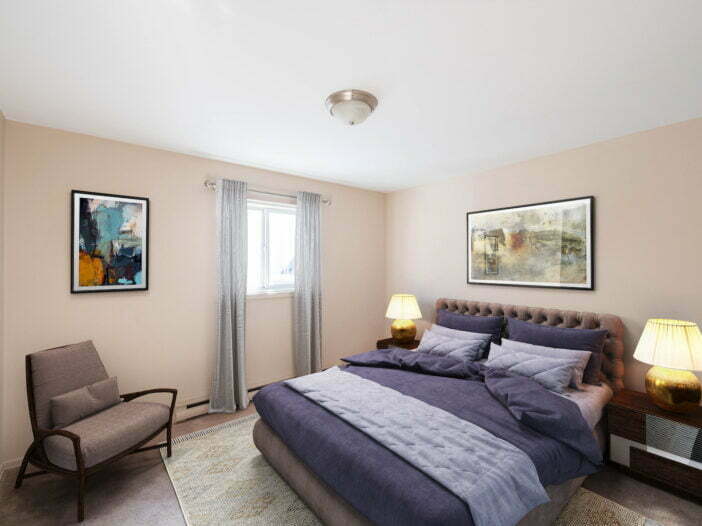 bedroom in a 1 bedroom unit at Partridge Manor in Winnipeg, Manitoba