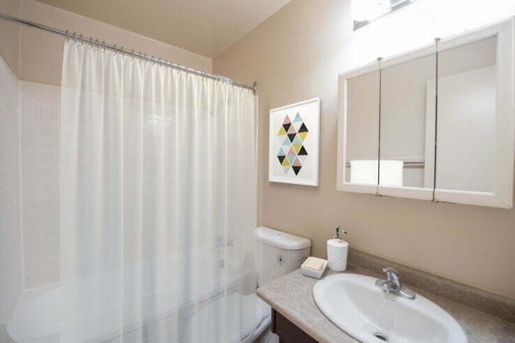 bathroom in a 1 bedroom unit at Partridge Manor in Winnipeg, Manitoba