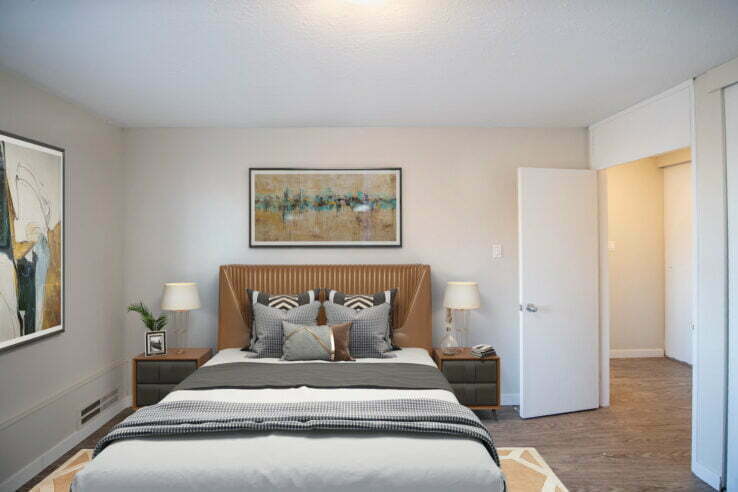bedroom in a 2 bedroom unit at Pinewood Place in Winnipeg, Manitoba