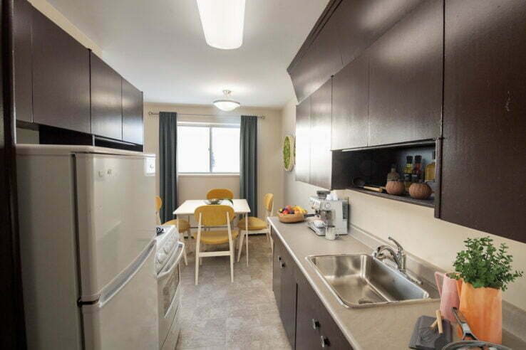 bedroom in a 1 bedroom unit at River Clayton Apartments in Winnipeg, Manitoba