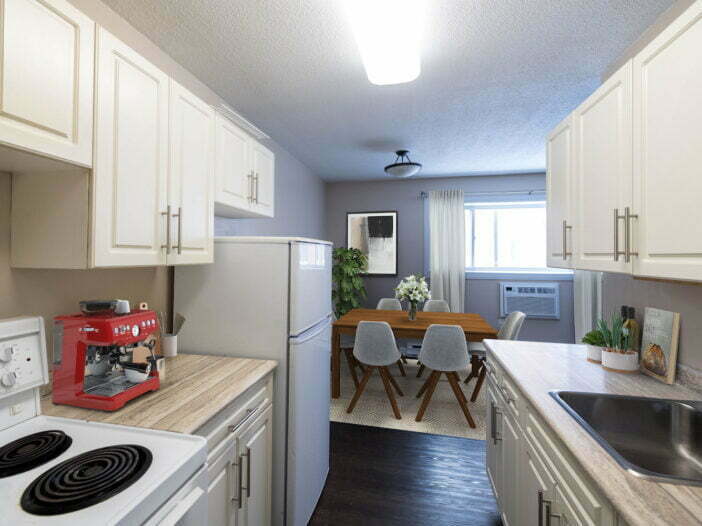 bedroom in a 1 bedroom unit at Romada Gardens in Winnipeg, Manitoba