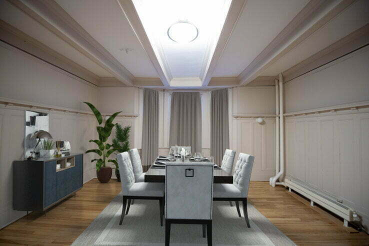 dining area in a 3 bedroom unit at Roslyn Square in Winnipeg, Manitoba
