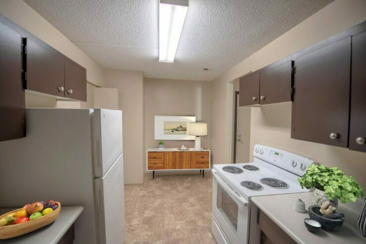 bedroom in a 1 bedroom unit at Shelard Manor in Winnipeg, Manitoba