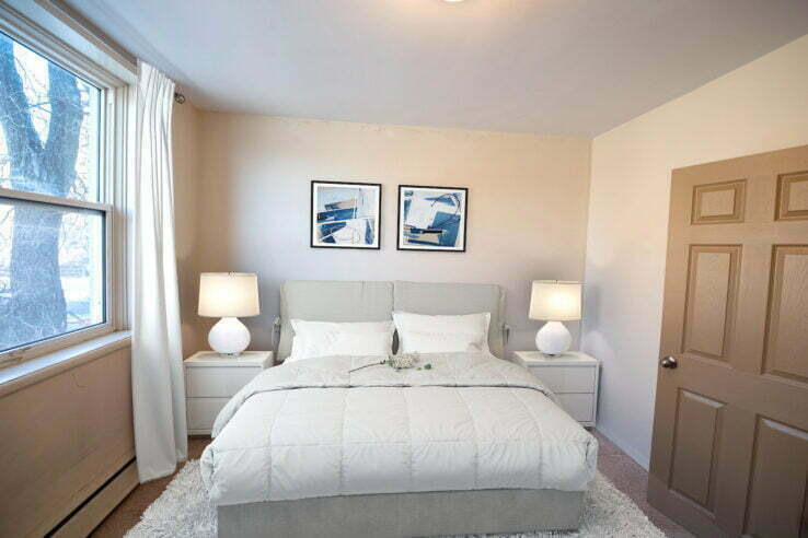 bedroom in a 1 bedroom unit at Strathcona House in Winnipeg, Manitoba