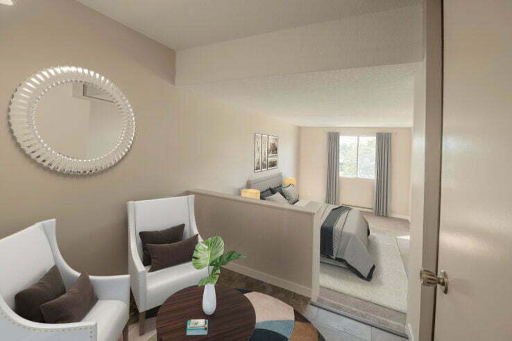 bedroom at Westminster Court in Winnipeg, Manitoba